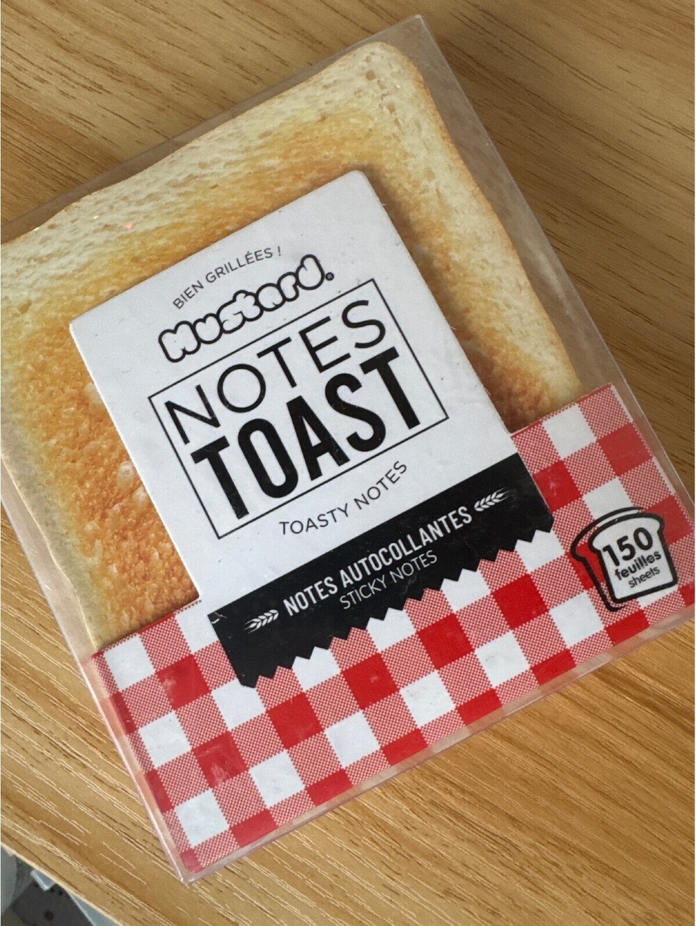 Mustard Toasty Notes Sticky Notepad Toast Shaped 150 Sheets New